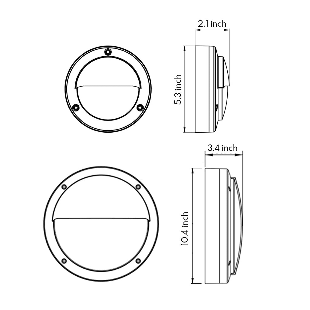 WINDSOR CIRCLE OUTDOOR LIGHTING FIXTURE, WEATHER-RESISTANT MINIMALIST DESIGN