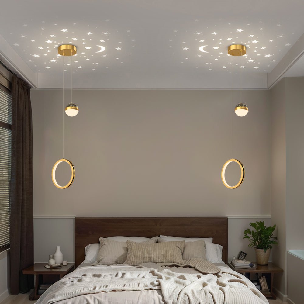 WILLOUGHBY STARLIT CIRCLE PENDANT LAMP"  
2. "HENLEY MOONLIT OVAL DIMMABLE LIGHTING"  
3. "CAVENDISH TRIPLE-SHADE CEILING ILLUMINATOR"  
4. "ALDERSON ARTISAN STAR PROJECTOR PENDANT"  
5. "BRACKENRIDGE RADIANT OVAL HANGING LIGHT