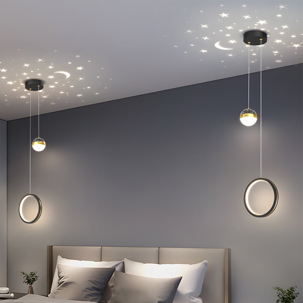 WILLOUGHBY STARLIT CIRCLE PENDANT LAMP"  
2. "HENLEY MOONLIT OVAL DIMMABLE LIGHTING"  
3. "CAVENDISH TRIPLE-SHADE CEILING ILLUMINATOR"  
4. "ALDERSON ARTISAN STAR PROJECTOR PENDANT"  
5. "BRACKENRIDGE RADIANT OVAL HANGING LIGHT