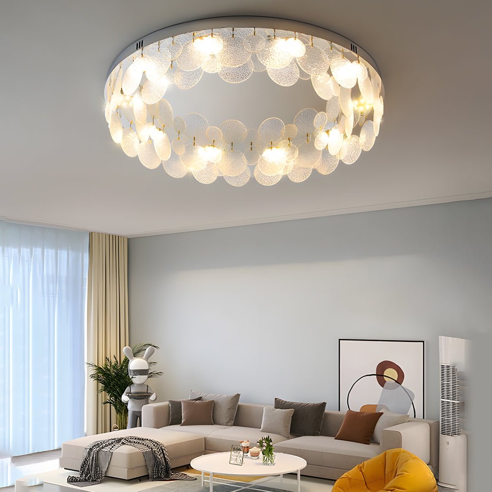 MERIDIAN GLASS SHELL CEILING ILLUMINATOR WITH TRIPLE BRIGHTNESS CONTROL