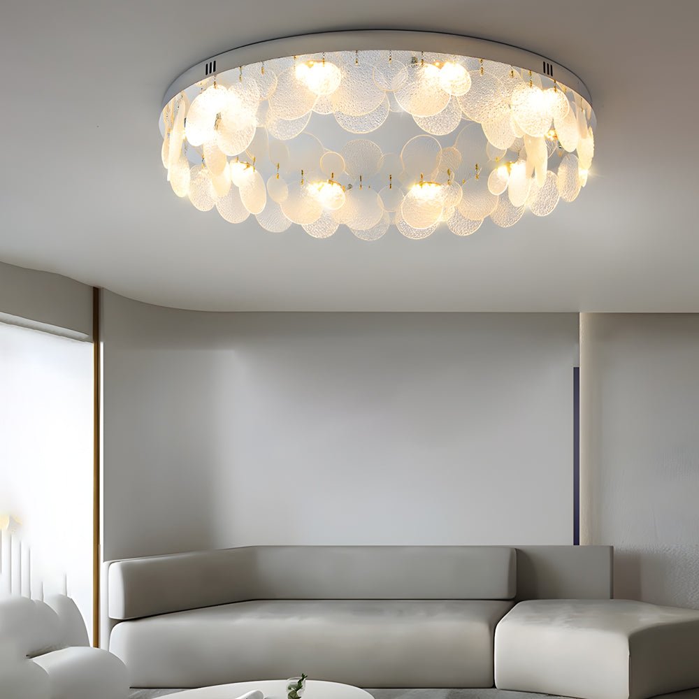 MERIDIAN GLASS SHELL CEILING ILLUMINATOR WITH TRIPLE BRIGHTNESS CONTROL