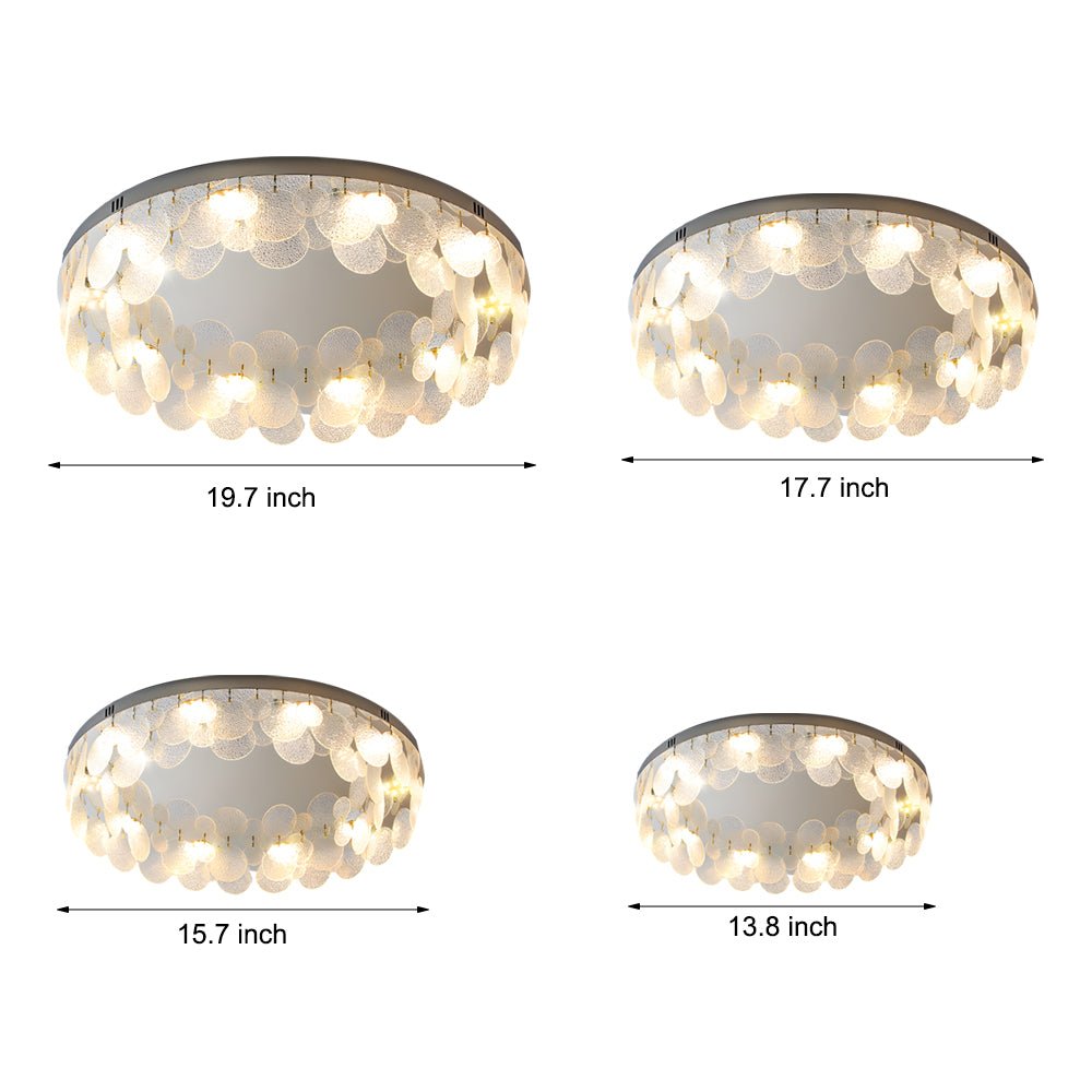 MERIDIAN GLASS SHELL CEILING ILLUMINATOR WITH TRIPLE BRIGHTNESS CONTROL