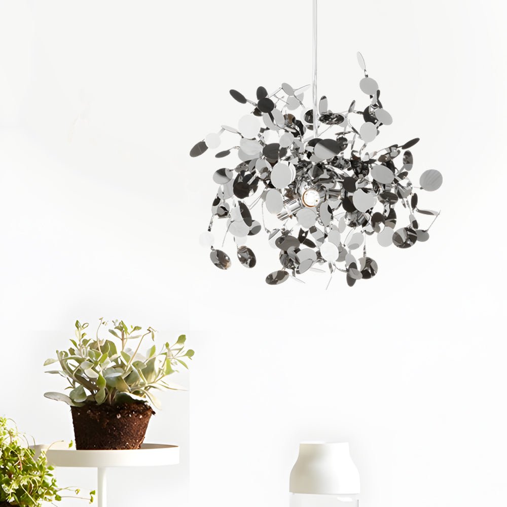 FENWICK POLISHED STEEL ORB CHANDELIER
