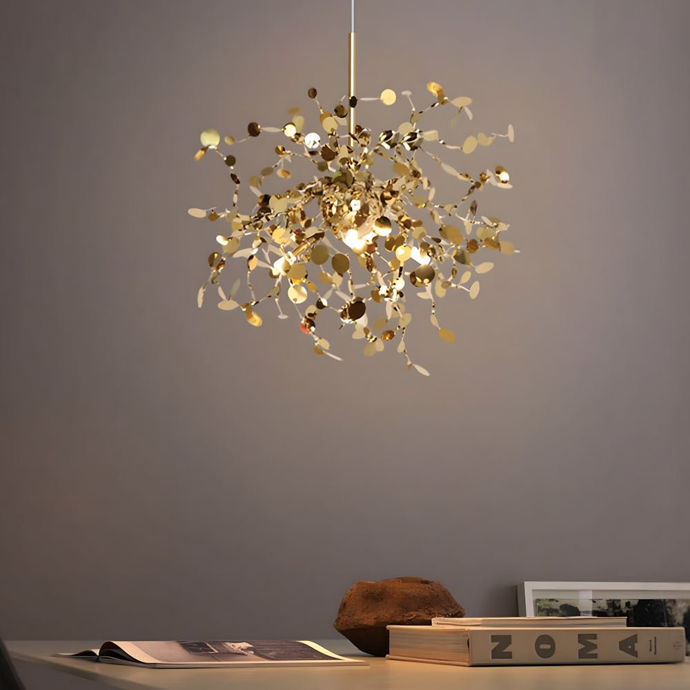 FENWICK POLISHED STEEL ORB CHANDELIER