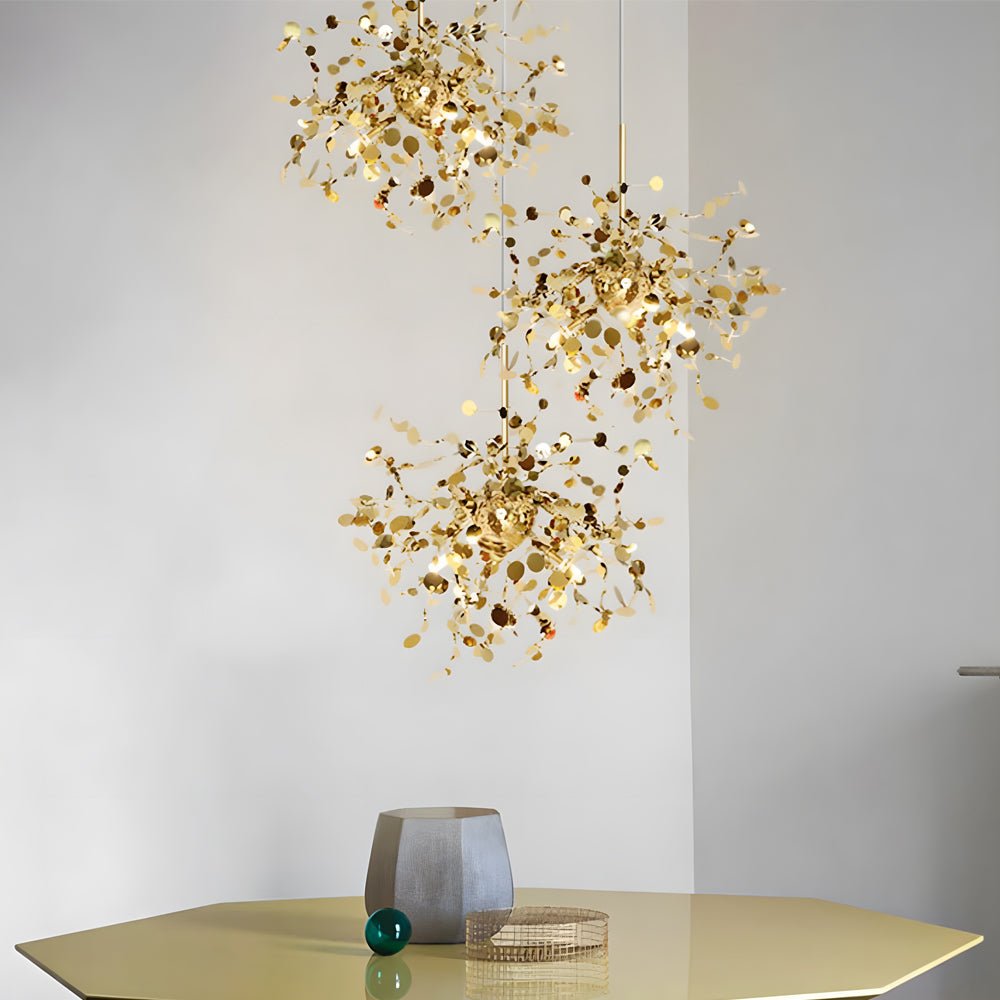 FENWICK POLISHED STEEL ORB CHANDELIER