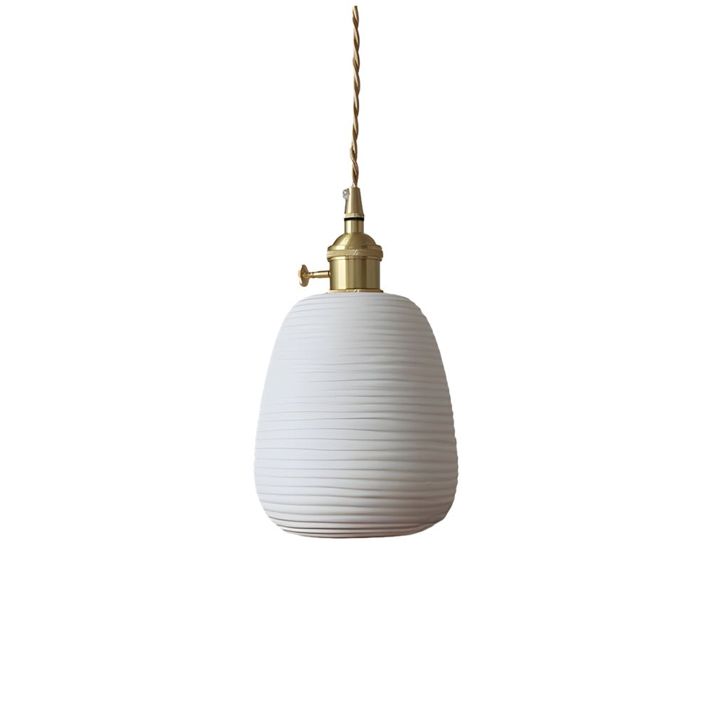 TAKASHI RIBBONED CERAMIC GLOBE LAMP