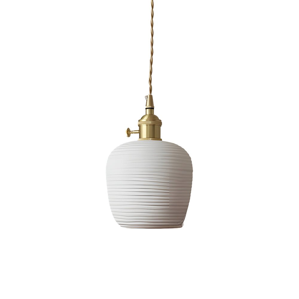 TAKASHI RIBBONED CERAMIC GLOBE LAMP