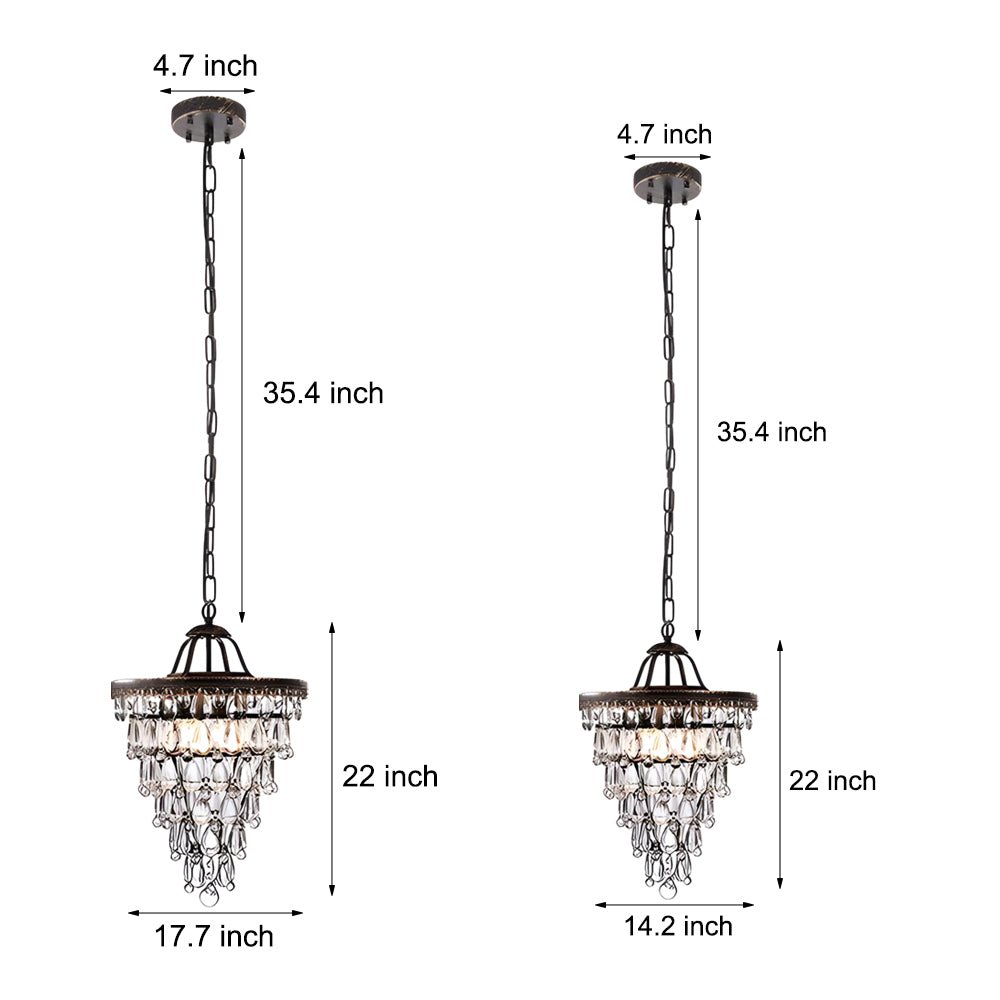 WINTERBOURNE CRYSTAL DROPLET TIERED LIGHTING FIXTURE