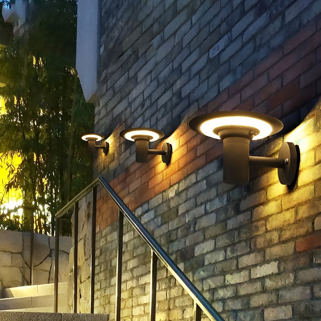 ASTRAL CIRCLE SOLAR-POWERED OUTDOOR LIGHTING SCONCE