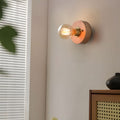 WINDSOR WALNUT CIRCLE & SQUARE WALL SCONCE WITH PULL CHAIN