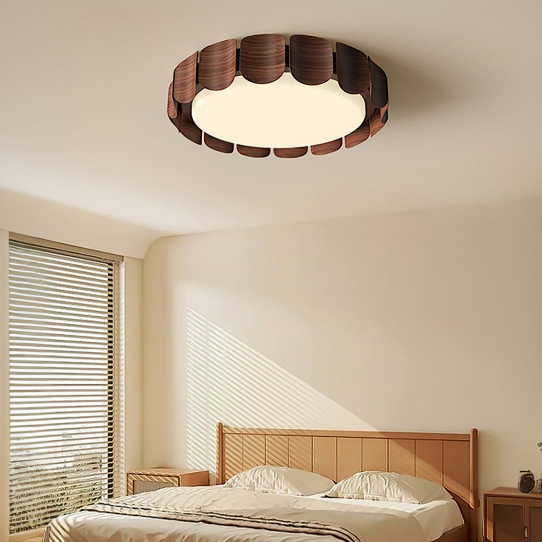 WINDSOR WOODEN RAY FLUSH MOUNT LIGHTING