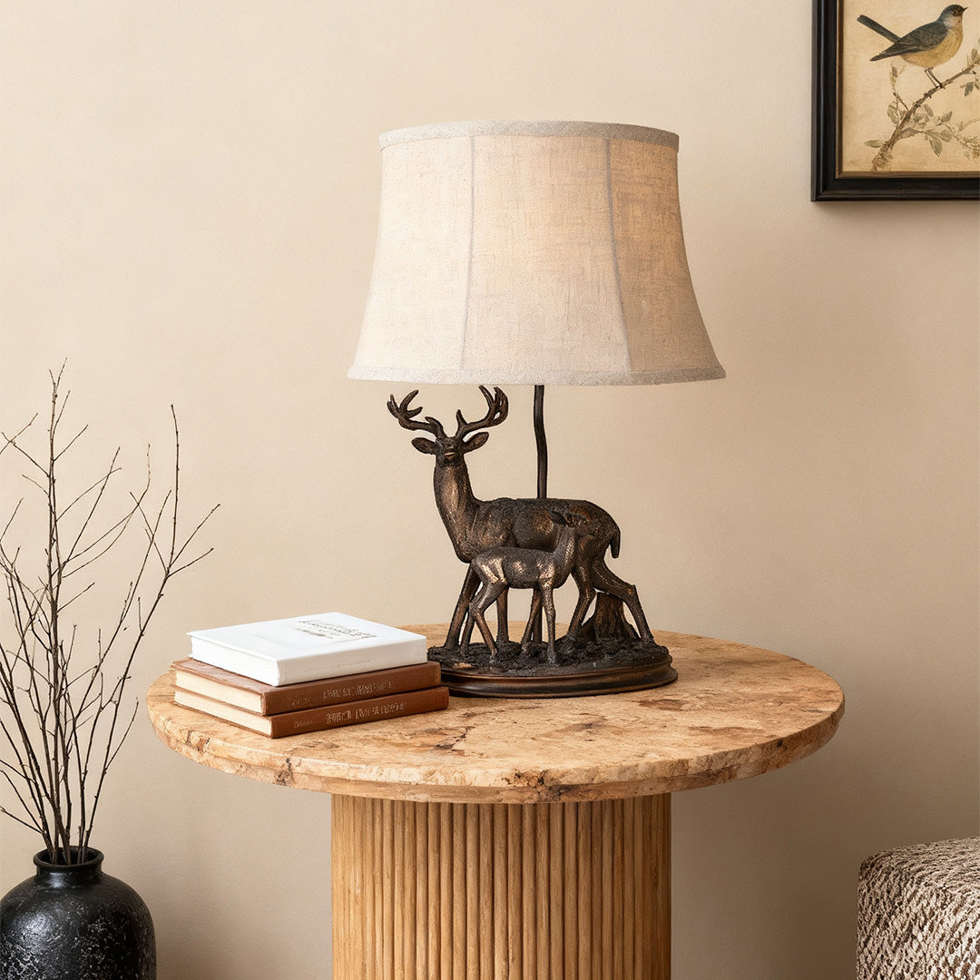 FALLOWBROOK MOTHER AND FAWN TABLE LANTERN