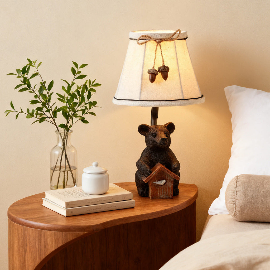 WINTERBOURNE BEAR FABRIC SHADE LAMP