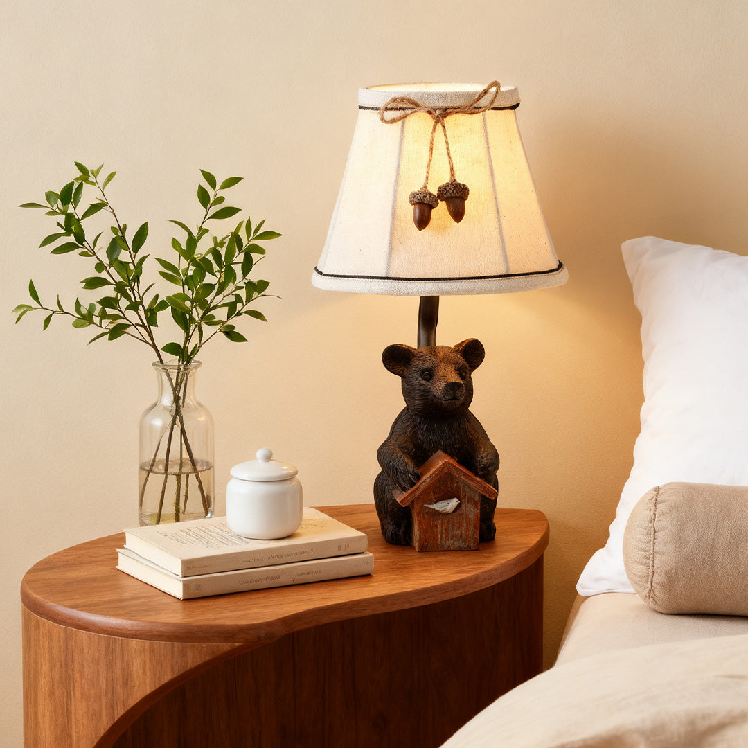 WINTERBOURNE BEAR FABRIC SHADE LAMP