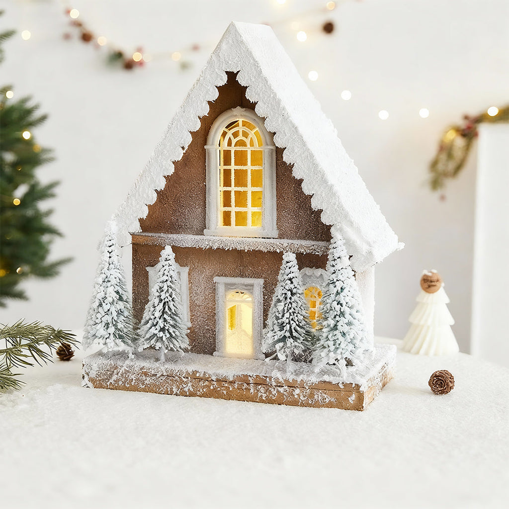 WINTERGLOW VILLAGE LUMINAIRE WITH SNOWY SCENE