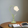 FENWICK OLIVE DESK LANTERN WITH IVORY BOTANICAL SHADE AND TRIPLE INTENSITY CONTROL