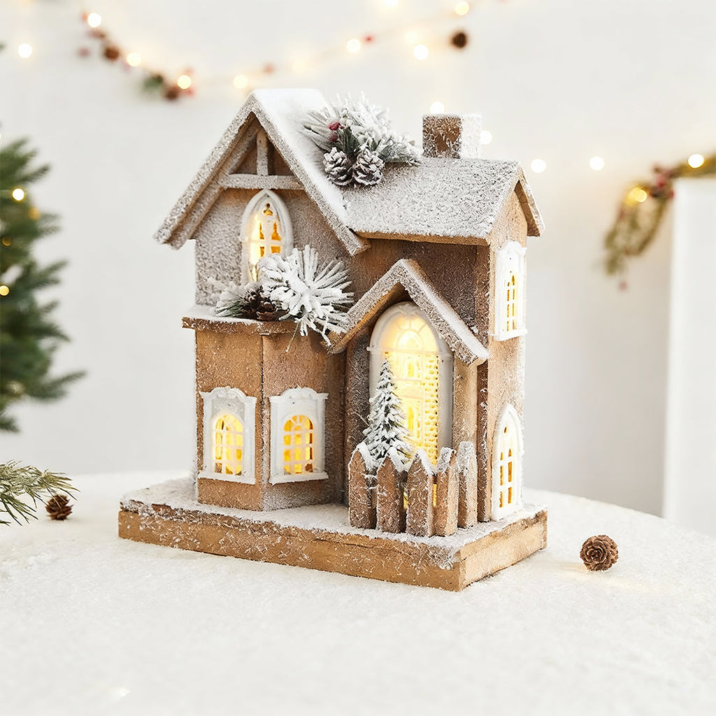 WINTERGLOW VILLAGE LUMINAIRE WITH SNOWY SCENE