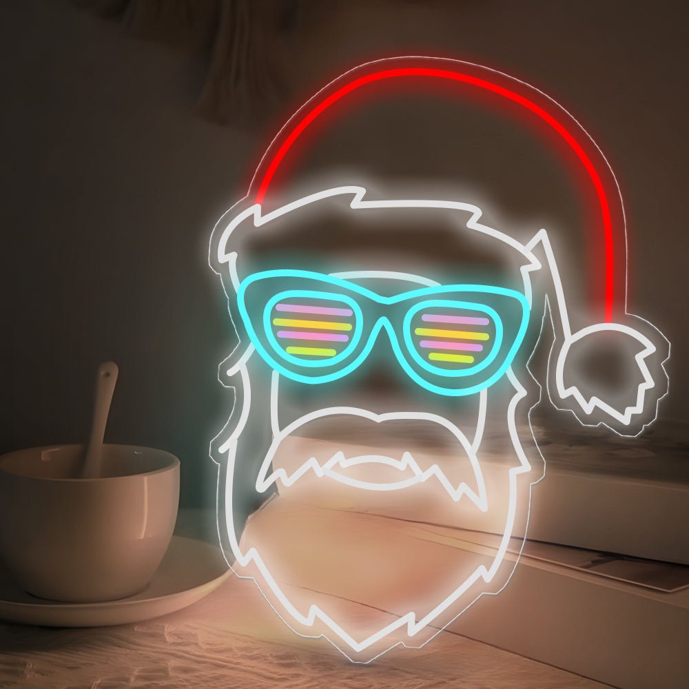 FENWICK GLOWING SANTA FIGURE LED SIGN WITH EYEWEAR