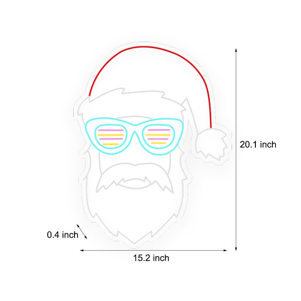 FENWICK GLOWING SANTA FIGURE LED SIGN WITH EYEWEAR