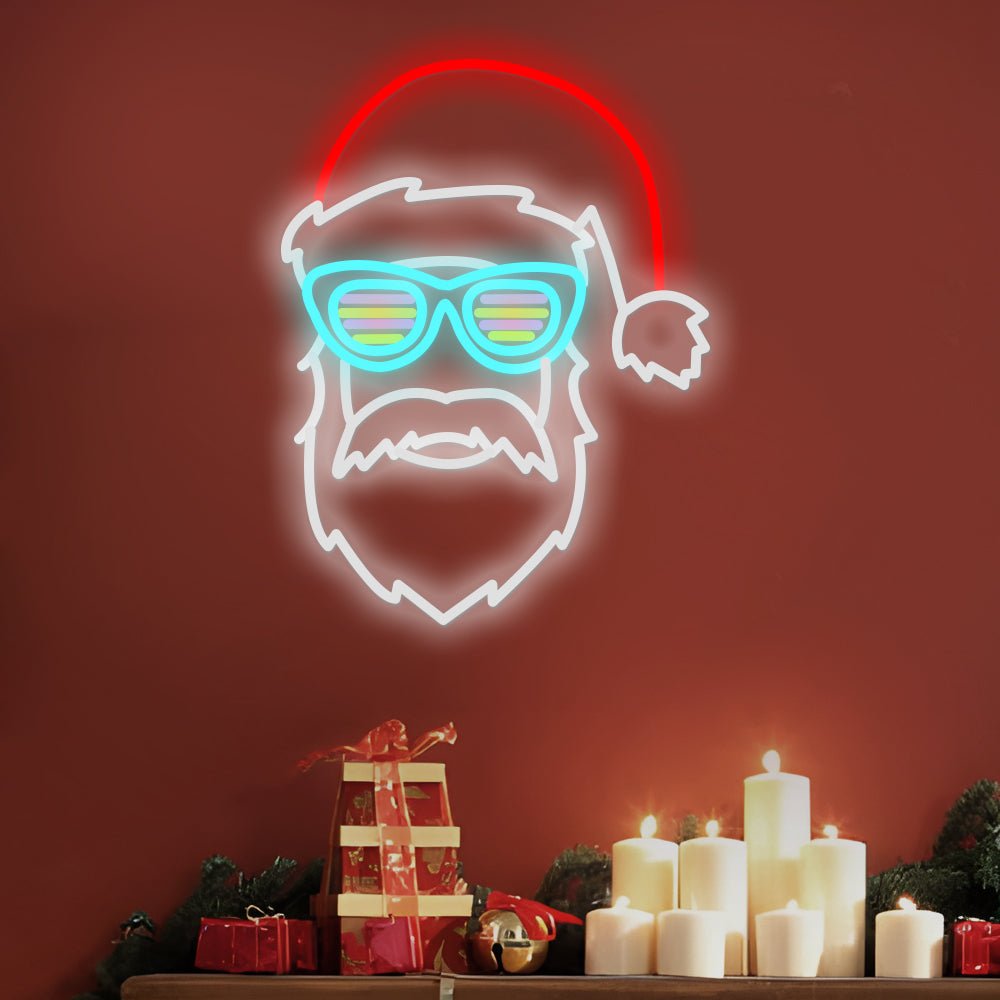 FENWICK GLOWING SANTA FIGURE LED SIGN WITH EYEWEAR