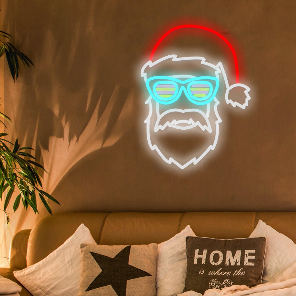 FENWICK GLOWING SANTA FIGURE LED SIGN WITH EYEWEAR