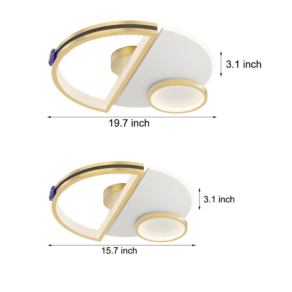 WINTHROP SEMICIRCULAR ACRYLIC TRIPLE DIMMER CEILING LANTERN