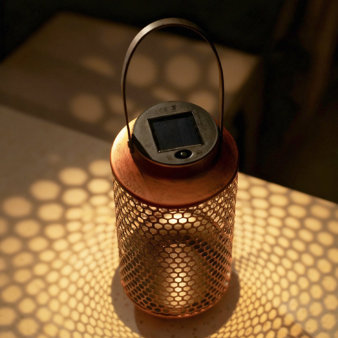 WINDSOR WROUGHT IRON SOLAR GLOW LANTERN