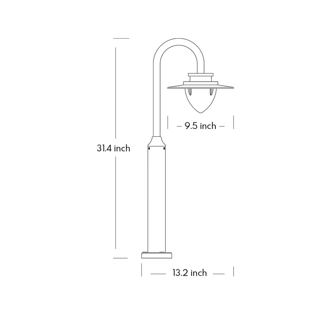 FENWICK GOOSENECK GARDEN POST LIGHTING FOR PATHWAYS