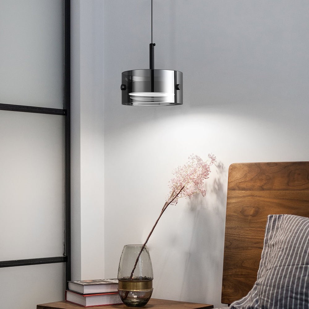 WINTERBOURNE SMOKY GLASS TRIPLE DIMMER PENDANT LIGHT