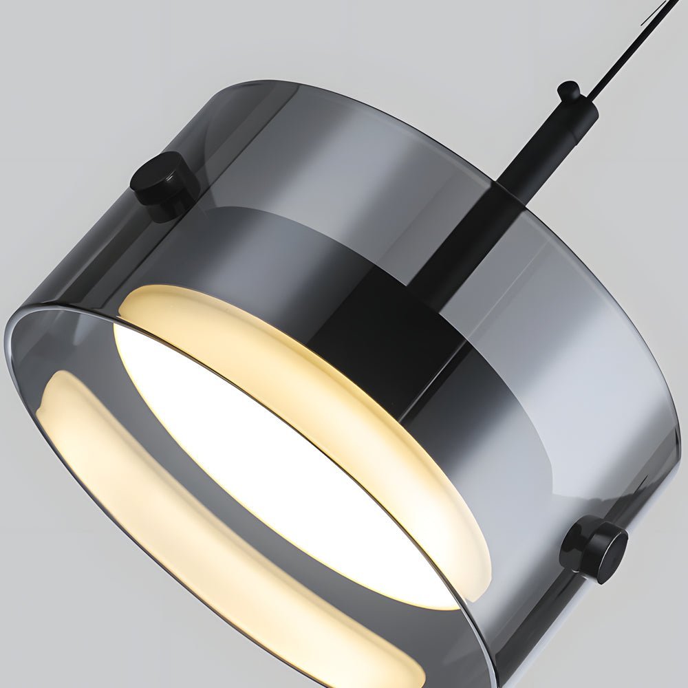 WINTERBOURNE SMOKY GLASS TRIPLE DIMMER PENDANT LIGHT