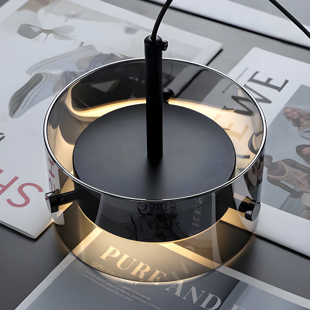 WINTERBOURNE SMOKY GLASS TRIPLE DIMMER PENDANT LIGHT