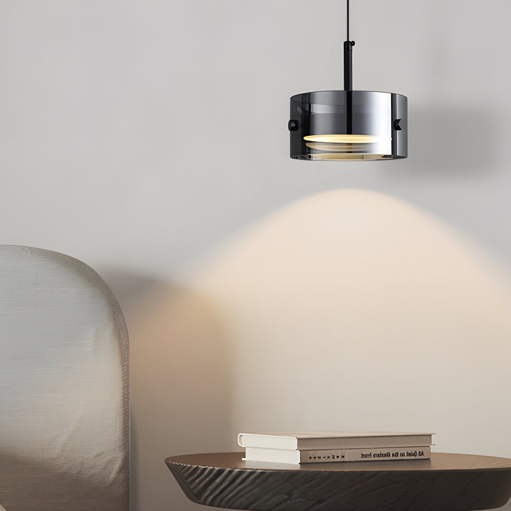 WINTERBOURNE SMOKY GLASS TRIPLE DIMMER PENDANT LIGHT