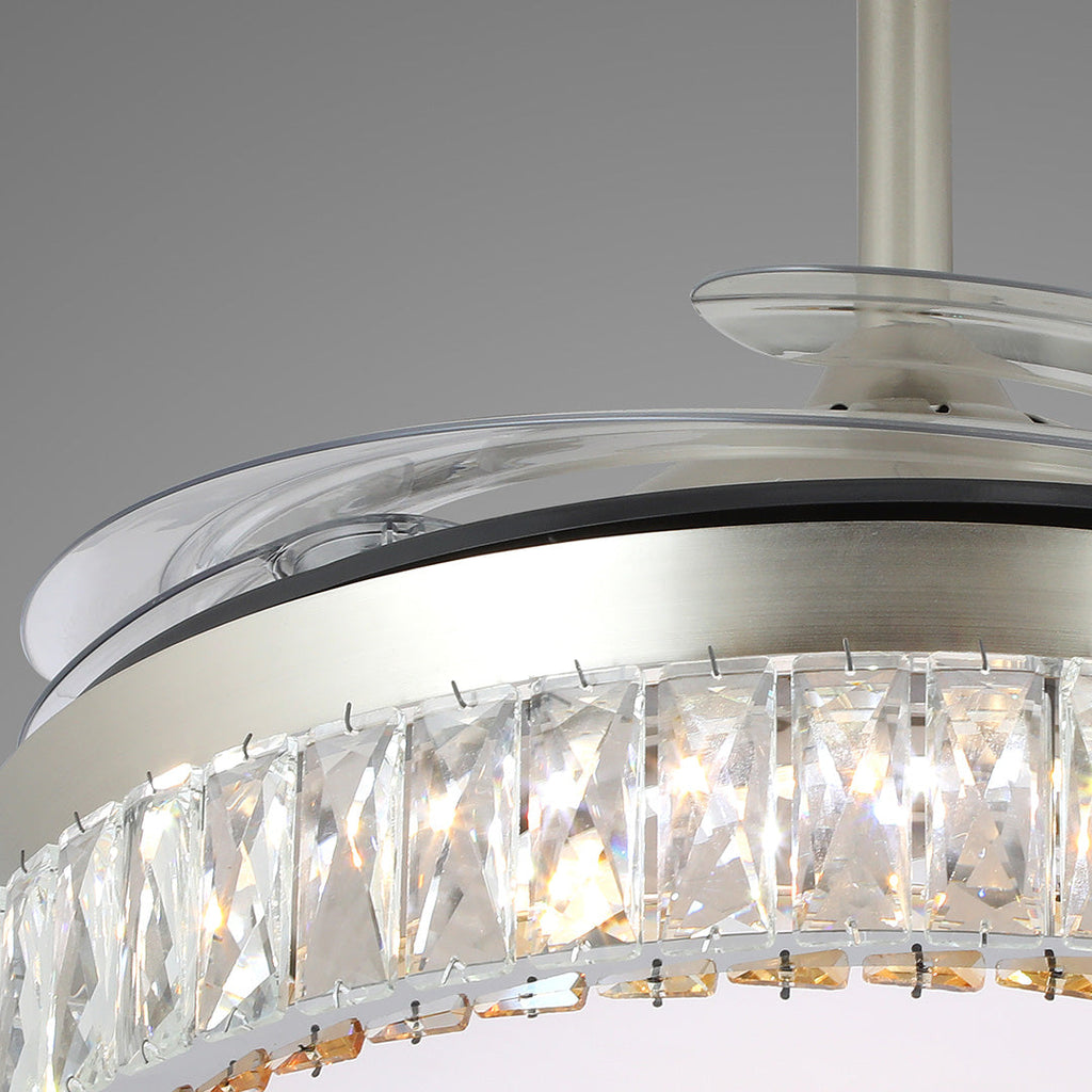 WINDSOR CRYSTAL-ENCASED CEILING FAN WITH REMOTE LIGHTING CONTROL
