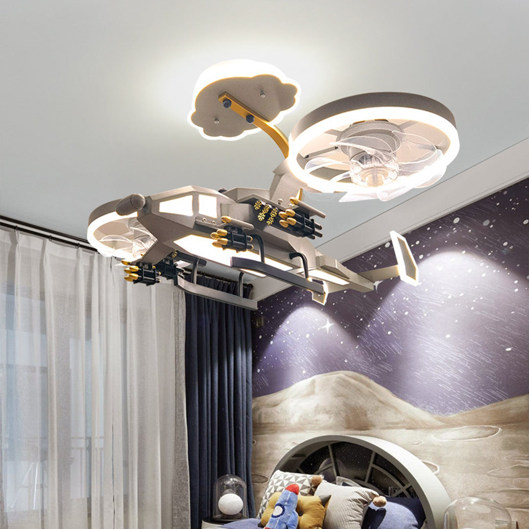 WINDSOR AVIATOR KIDS' CEILING FAN LIGHT WITH LED ILLUMINATION