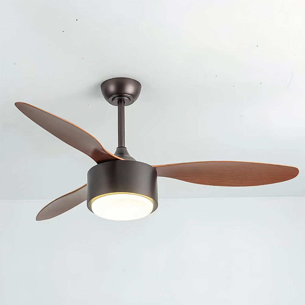 WINTHROP SILVER WHIRL CEILING FAN WITH LIGHT WOOD GRAIN LED ILLUMINATION