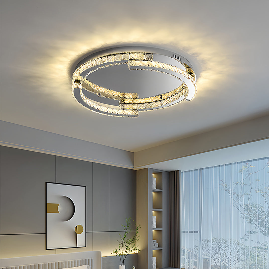 WINTHORPE CRYSTAL EMBELLISHED LED CEILING DISK LIGHT
