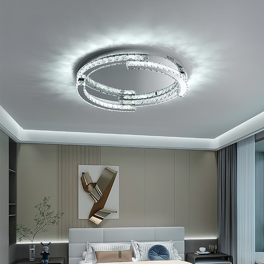 WINTHORPE CRYSTAL EMBELLISHED LED CEILING DISK LIGHT