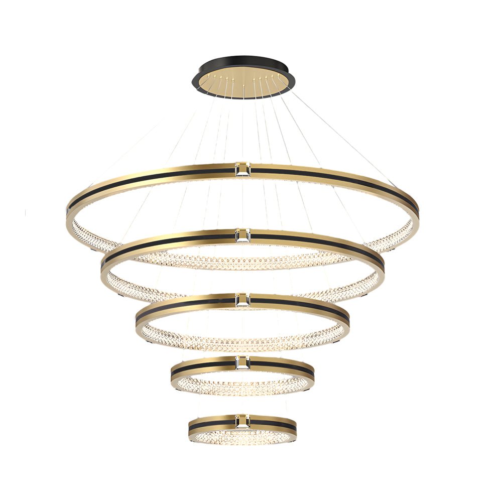 WINTHROP BRUSHED GOLD TRIO CIRCLE DIMMER CHANDELIER