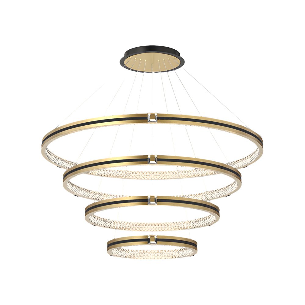 WINTHROP BRUSHED GOLD TRIO CIRCLE DIMMER CHANDELIER