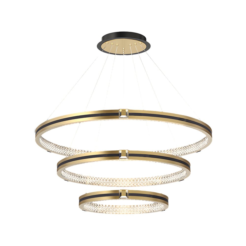 WINTHROP BRUSHED GOLD TRIO CIRCLE DIMMER CHANDELIER