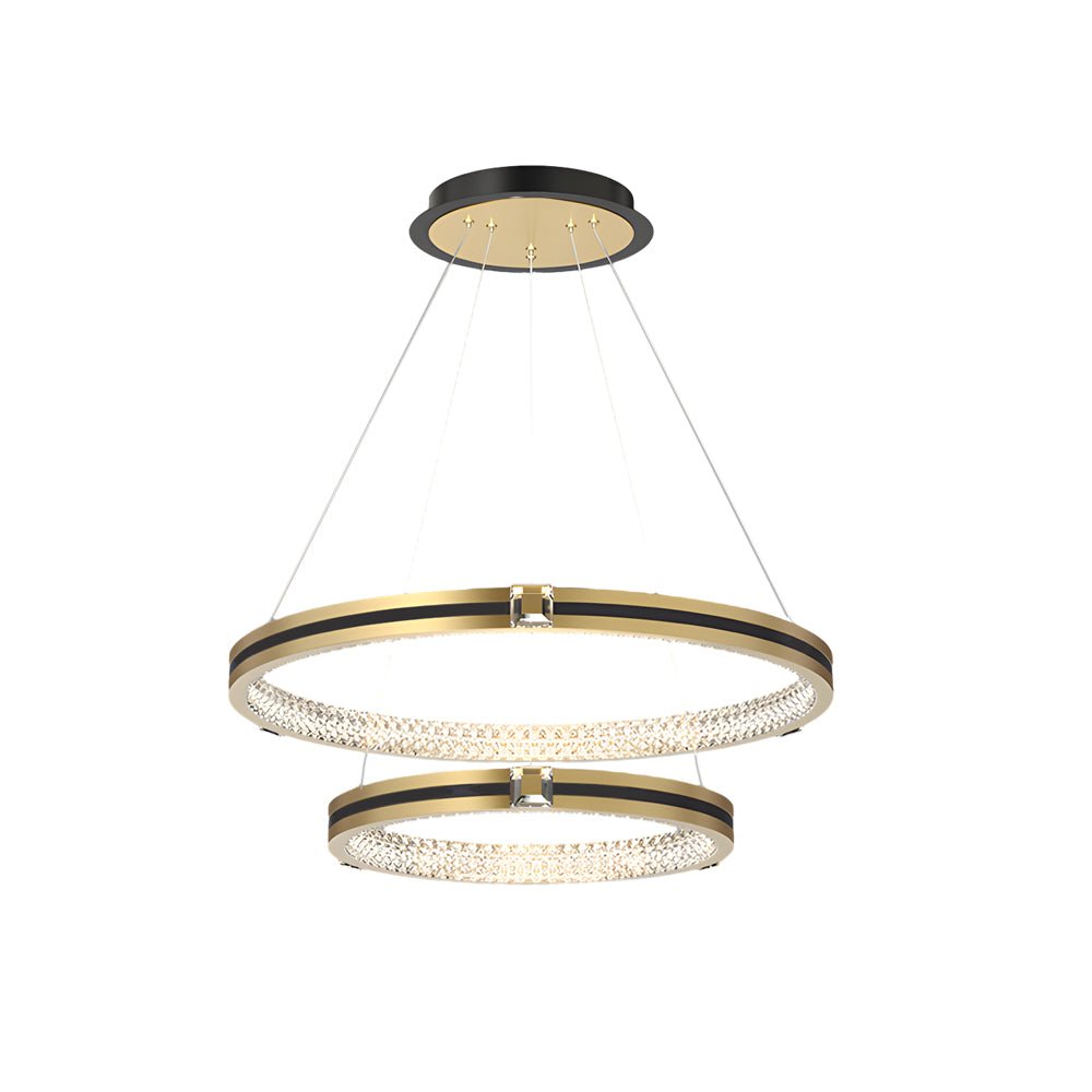 WINTHROP BRUSHED GOLD TRIO CIRCLE DIMMER CHANDELIER