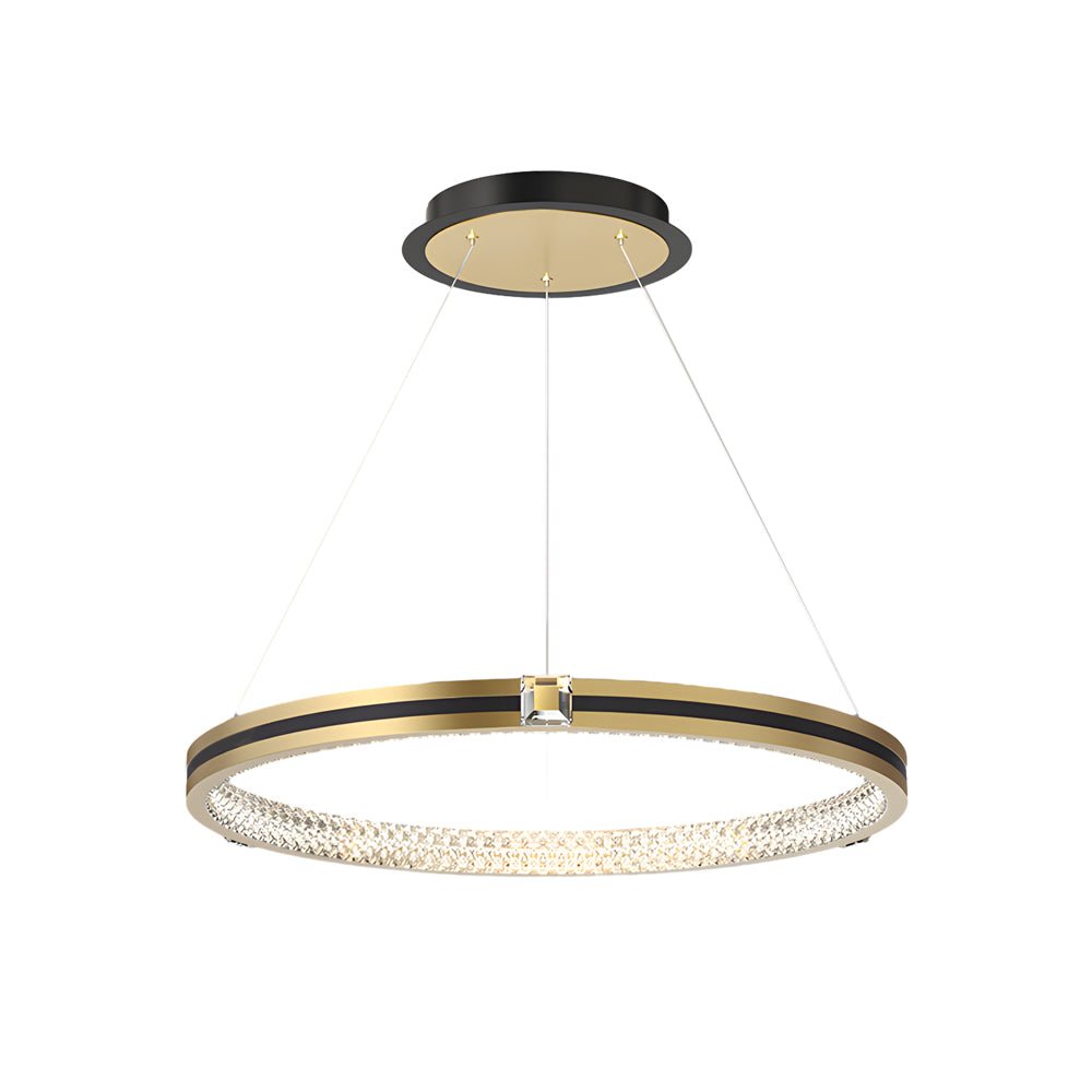 WINTHROP BRUSHED GOLD TRIO CIRCLE DIMMER CHANDELIER