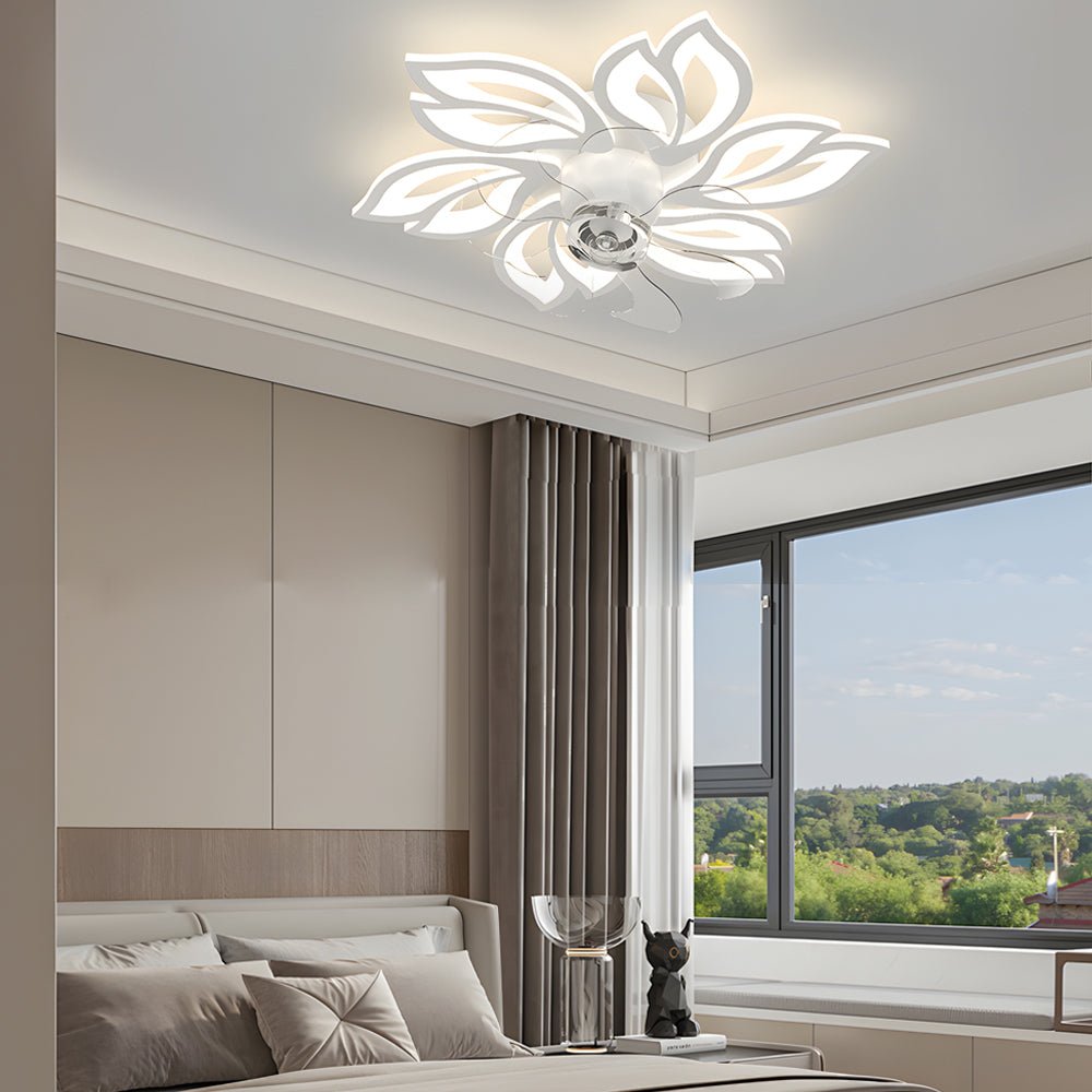 FELICITY BLOOM THREE-TIER DIMMER CEILING FAN WITH INTEGRATED LIGHTING