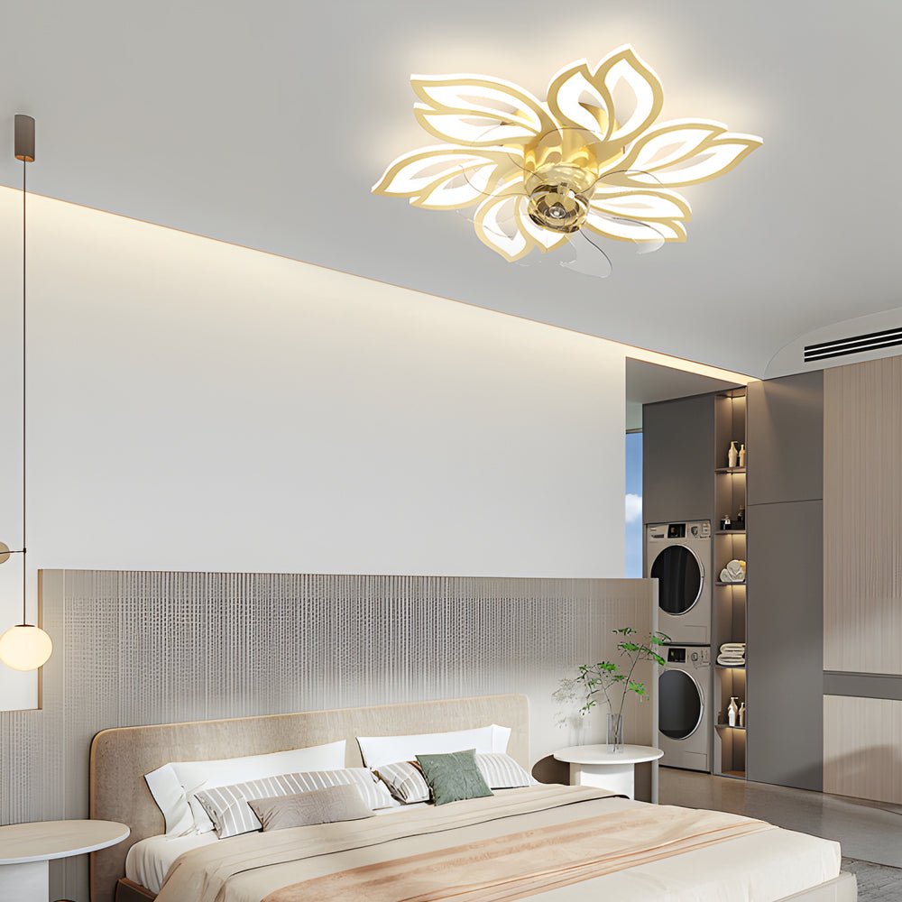 FELICITY BLOOM THREE-TIER DIMMER CEILING FAN WITH INTEGRATED LIGHTING