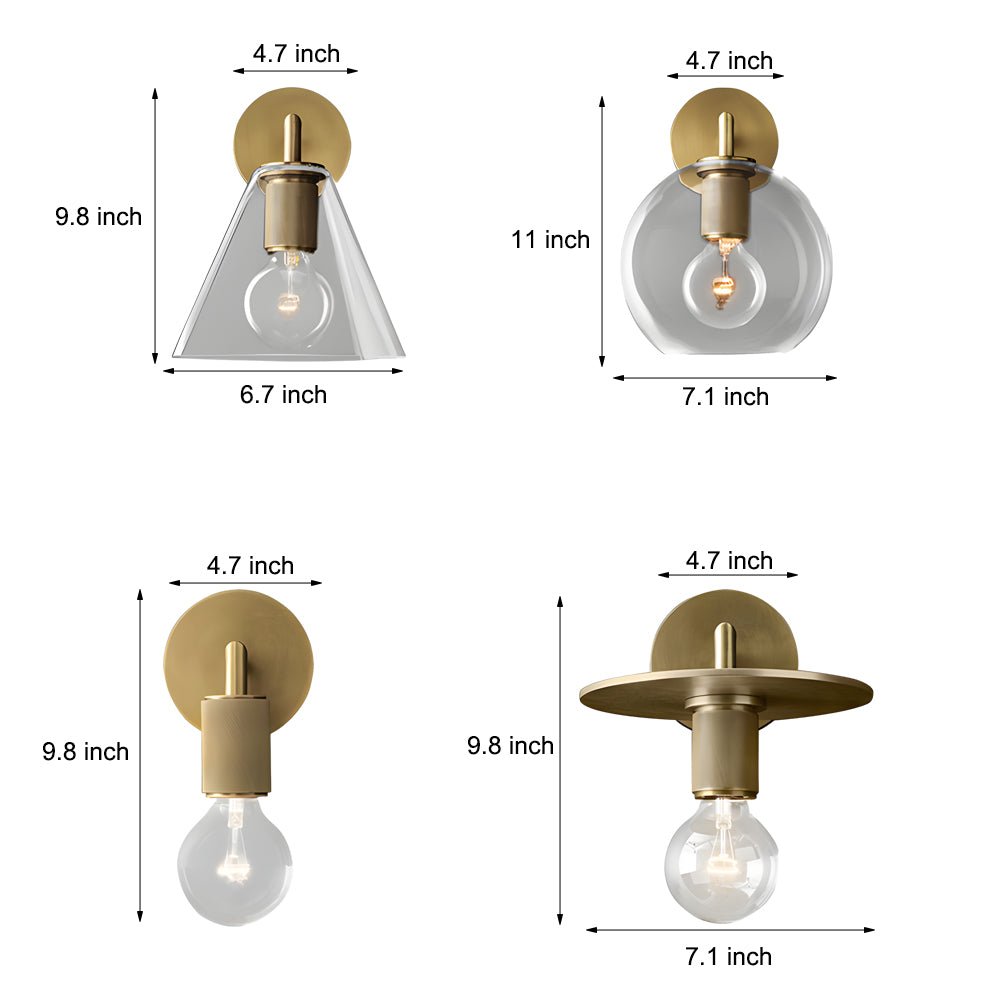 WINTHROP CLEAR GLASS WALL SCONCE
