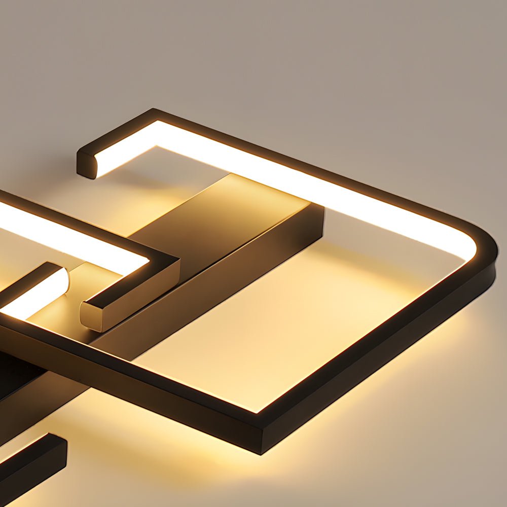WINDSOR BLACK SQUARE CEILING LANTERN WITH TRIPLE DIMMING OPTIONS