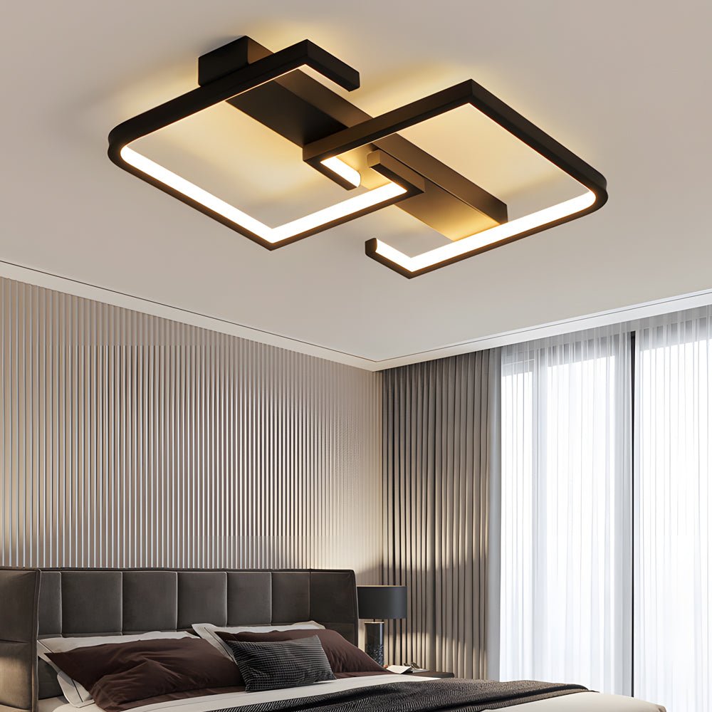 WINDSOR BLACK SQUARE CEILING LANTERN WITH TRIPLE DIMMING OPTIONS