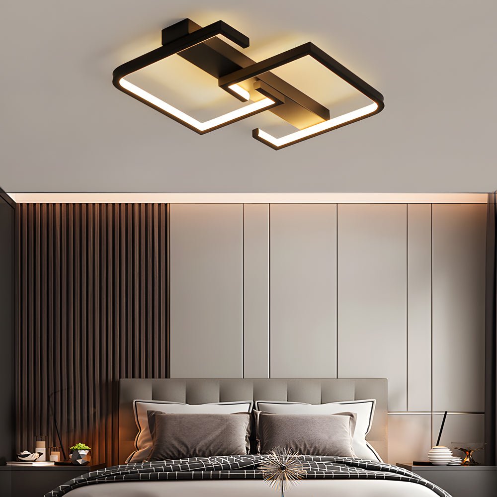 WINDSOR BLACK SQUARE CEILING LANTERN WITH TRIPLE DIMMING OPTIONS