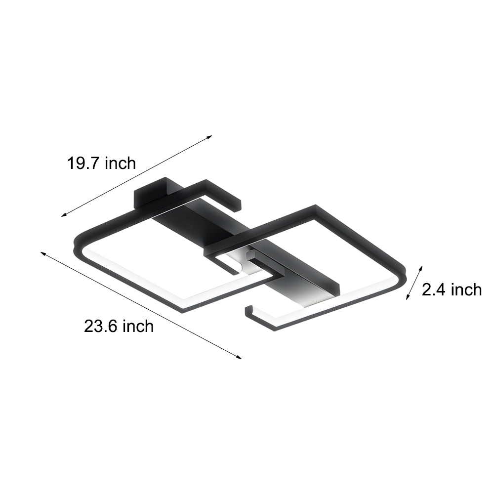 WINDSOR BLACK SQUARE CEILING LANTERN WITH TRIPLE DIMMING OPTIONS