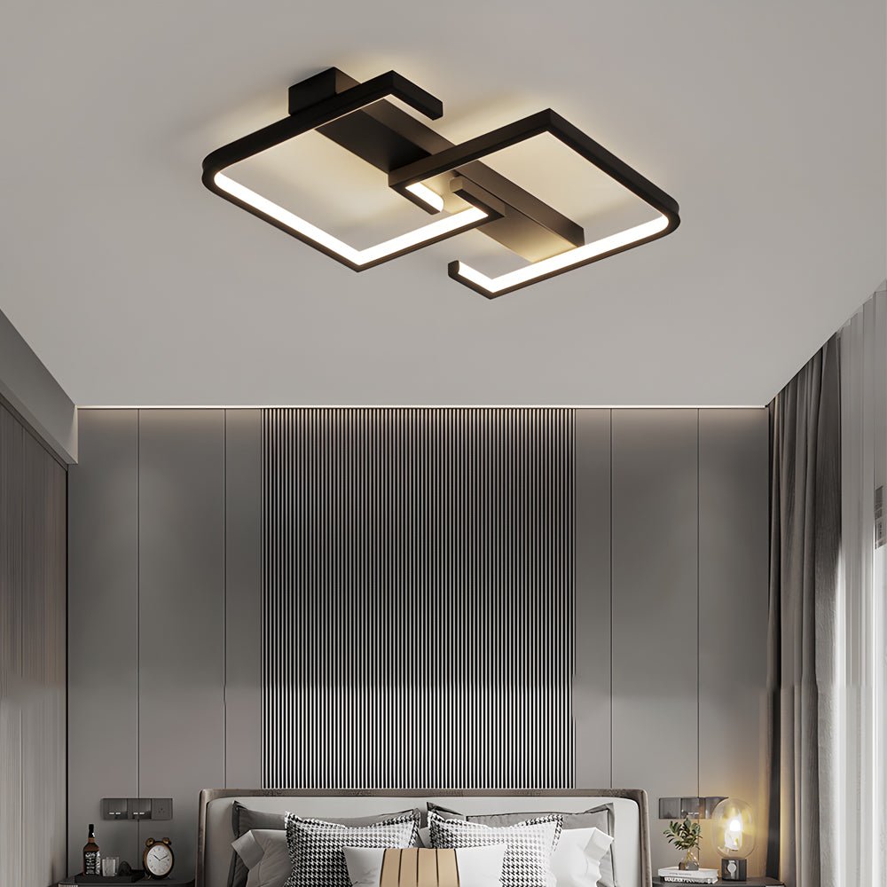 WINDSOR BLACK SQUARE CEILING LANTERN WITH TRIPLE DIMMING OPTIONS
